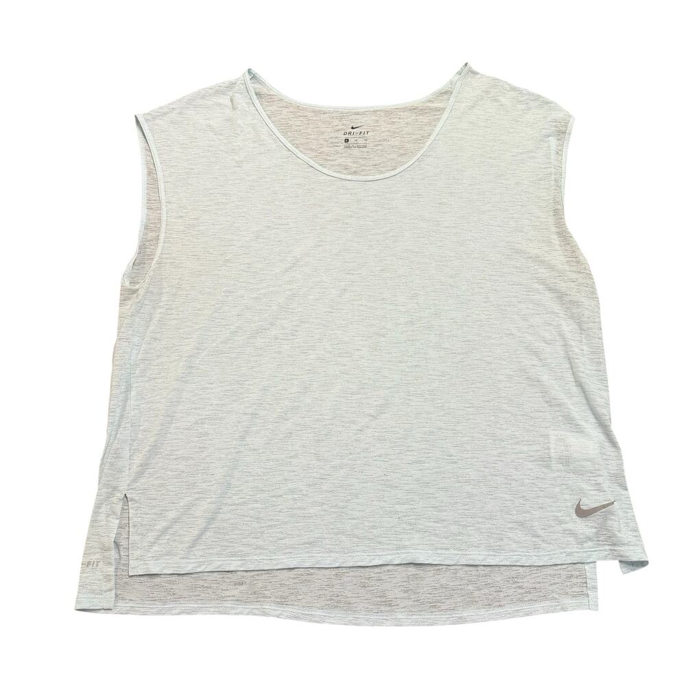 Nike Women’s light blue dri-fit semi sheer muscle tee XL